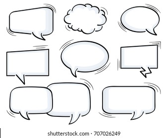 vector illustration of a collection of comic style speech bubbles