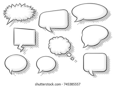 vector illustration of a collection of comic style speech bubbles