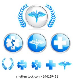 vector illustration of collection of different medical symbol