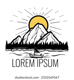 Vector illustration collection of different mountain icon in flat style. Rocks, mountains and hills isolated on white background