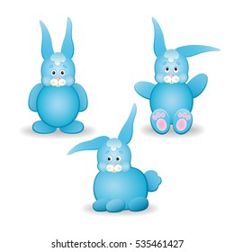 vector illustration of collection of Easter bunny