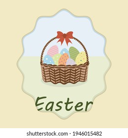 Vector illustration of collection of easter eggs template postcard 