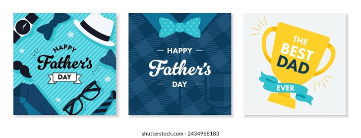 Vector illustration collection for Father's Day. For banners and posters.