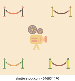 Vector illustration Collection in flat style Barrier rope