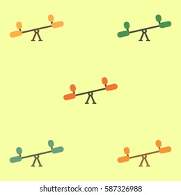 Vector illustration collection in flat style Childs seesaw