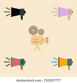Vector illustration Collection in flat style Loudspeaker