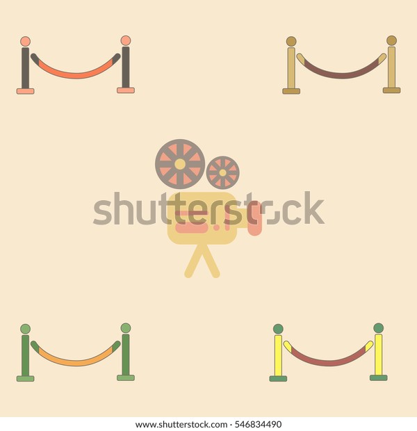 Vector\
illustration Collection in flat style Barrier\
rope