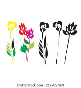 Vector illustration of a collection of floral images for design elements