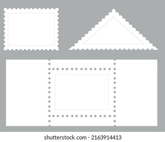 Vector illustration collection of frames in the form of postage stamps