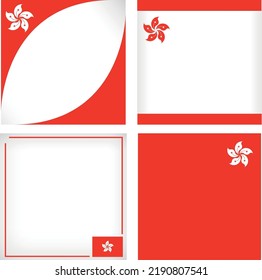 Vector illustration collection of frames with Hong Kong flag elements
