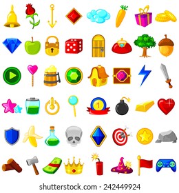 vector illustration of collection of game resource for user interface