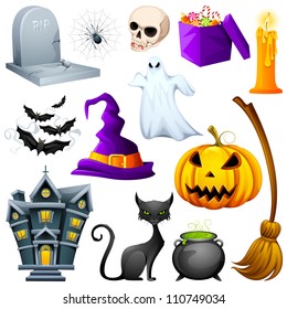 vector illustration of collection of Halloween icon set