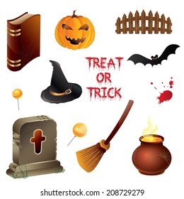 vector illustration of collection of Halloween icon set