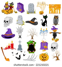 vector illustration of collection of Halloween icon set