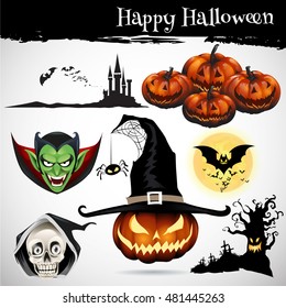 Vector illustration of collection of Halloween icon set,Halloween design and other decorations.