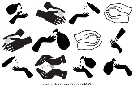ilustración vectorial de la colección de siluetas de gestos de mano, vector de mano,