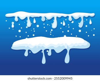 Vector illustration of a collection of hanging icicles. The design is simple yet effective in creating a cold and fresh winter atmosphere. 
