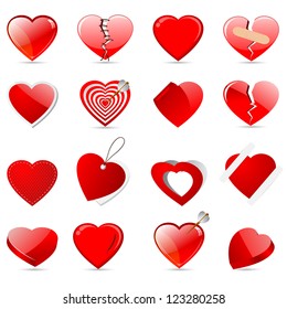 vector illustration of collection of heart shape