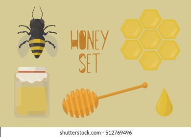 vector illustration collection for honey