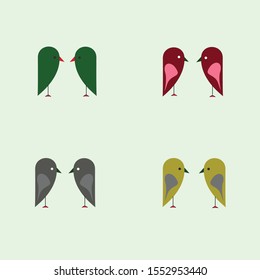 vector illustration of collection of humming birds ,vectors,birds stickers,bird logo