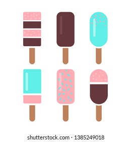 Vector illustration of collection of ice cream.