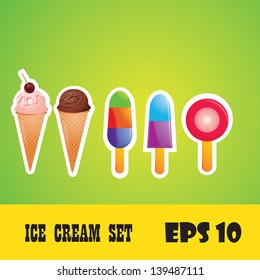 vector illustration of collection of ice cream