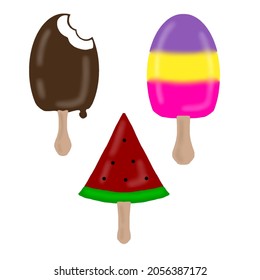 ilustración vectorial de la colección de helados
