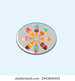 vector illustration of collection of ice cream