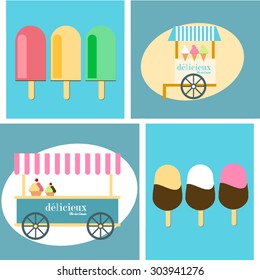 Vector illustration of collection of ice cream