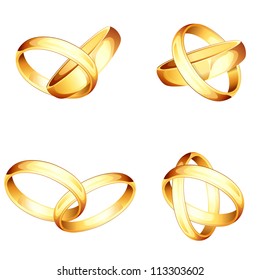 vector illustration of collection of isolated engagement ring