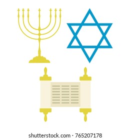 vector illustration of collection of Jewish holy object for festival