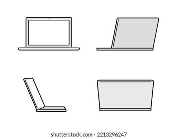 Vector illustration collection of laptop computer.