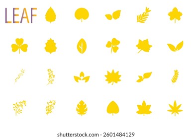 vector illustration collection of leaves