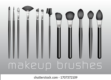 Vector illustration - Collection of makeup brushes.