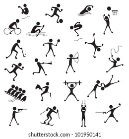 vector illustration of collection of many sports icon