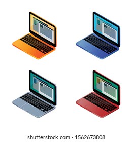 Vector illustration of a collection of multi-colored notebooks