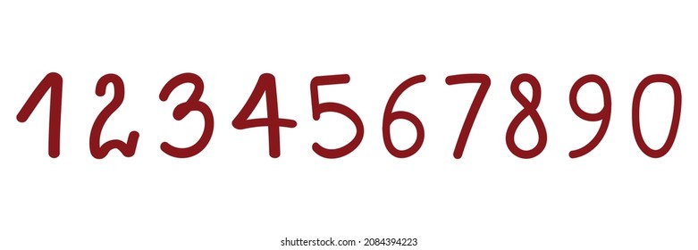 Vector illustration of a collection of numbers. Numbers. Serial numbers. Cartoon figures. Collection from zero to nine