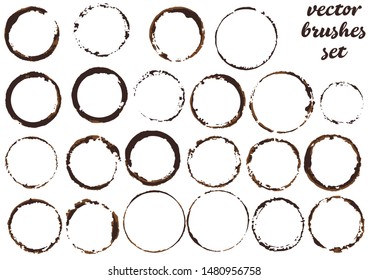 Vector illustration. Collection of paint, ink brush strokes, brushes, blots, grungy. Dirty design elements