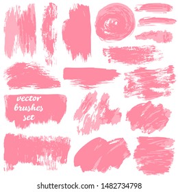 Vector illustration. Collection of paint, ink brush strokes, brushes, blots, grungy. Dirty design elements