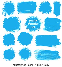 Vector illustration. Collection of paint, ink brush strokes, brushes, blots, grungy. Dirty design elements