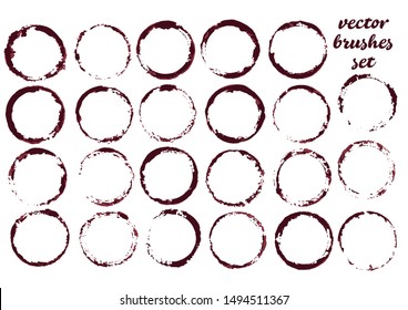 Vector illustration. Collection of paint, ink brush strokes, brushes, blots, grungy. Dirty design elements
