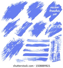 Vector illustration. Collection of paint, ink brush strokes, brushes, blots, grungy. Dirty design elements