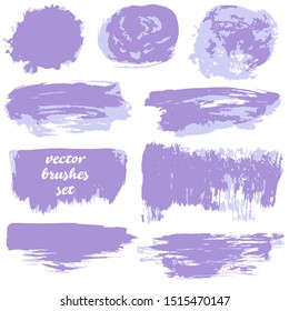 Vector illustration. Collection of paint, ink brush strokes, brushes, blots, grungy. Dirty design elements