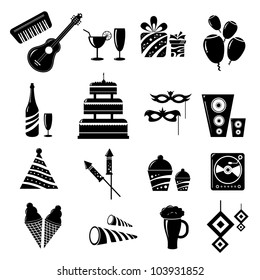 vector illustration of collection of party element