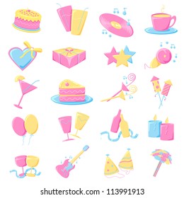 vector illustration of collection of party icon