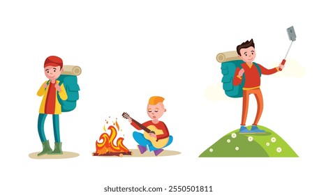 vector illustration of collection of people activities with a flat and elegant design concept