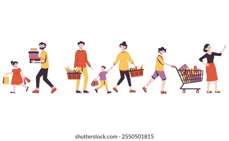 vector illustration of collection of people activities with a flat and elegant design concept