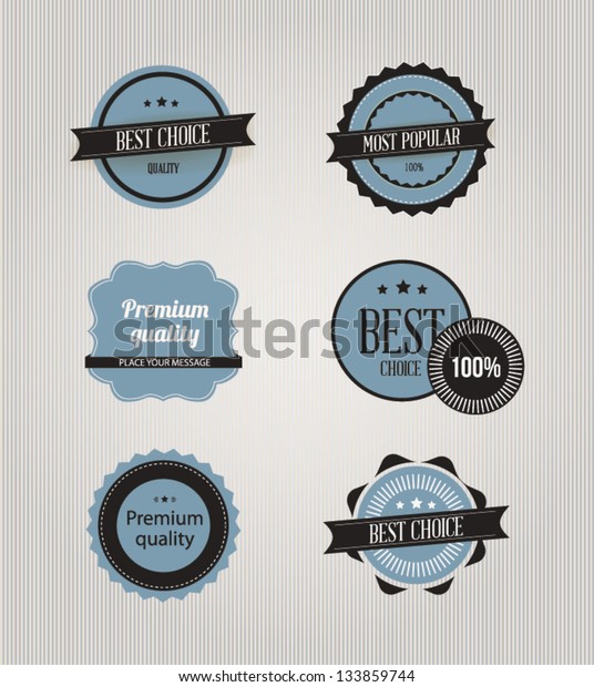 Vector
illustration. Collection of Premium Quality and Guarantee Labels.
Collection of Labels and vector element with retro vintage styled
design. Set of retro ribbons and
labels.