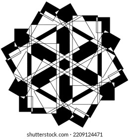 vector illustration of a collection of rectangular boxes with black and white background forming a unique and beautiful abstract image