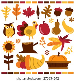 Vector Illustration Collection Retro Fall Harvest Stock Vector (Royalty ...